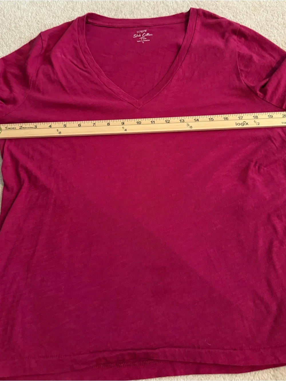J. Crew Long Sleeve Tee in Deep Magenta
